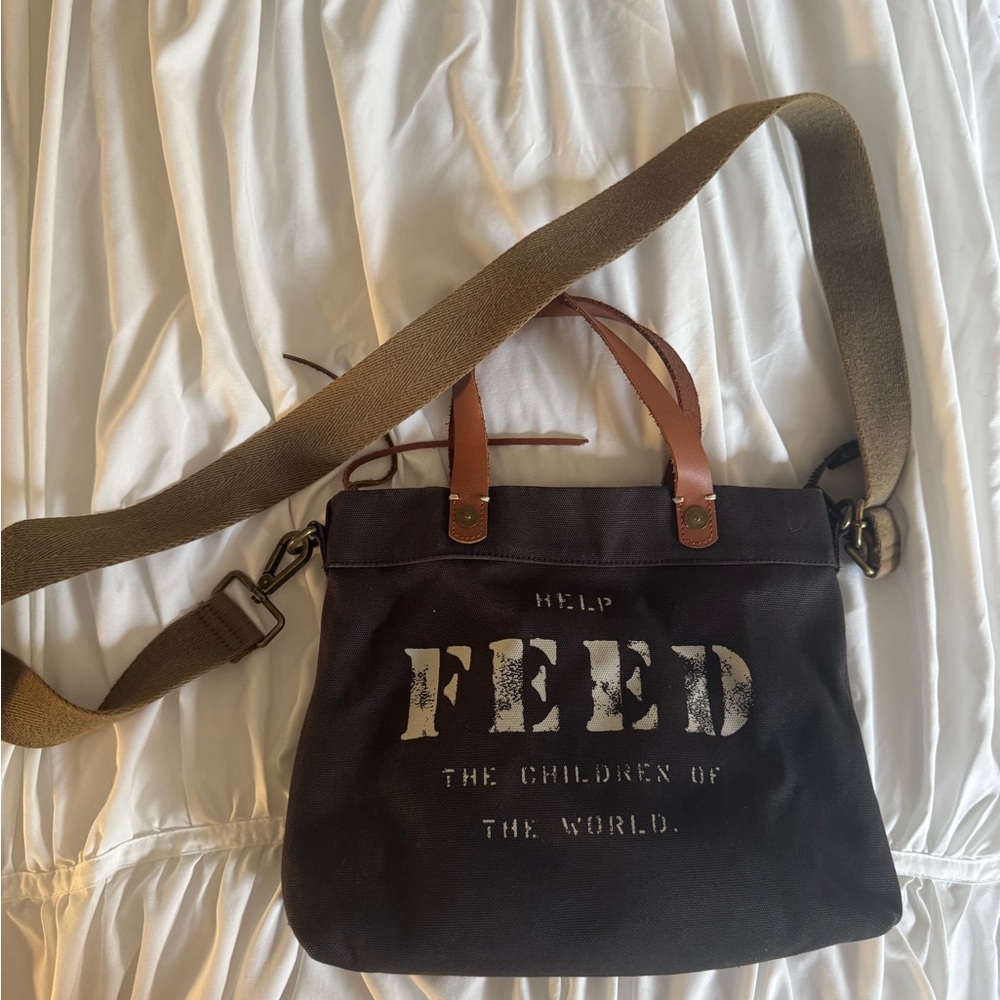 FEED Black and Brown Crossbody Bag